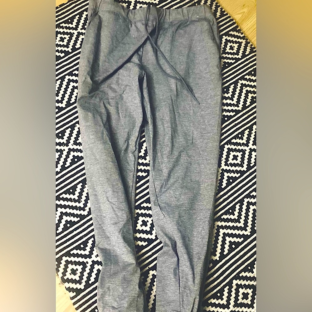Grey 100% Polyester Drawstring Joggers in Size Medium